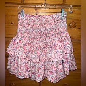 Pink floral skirt